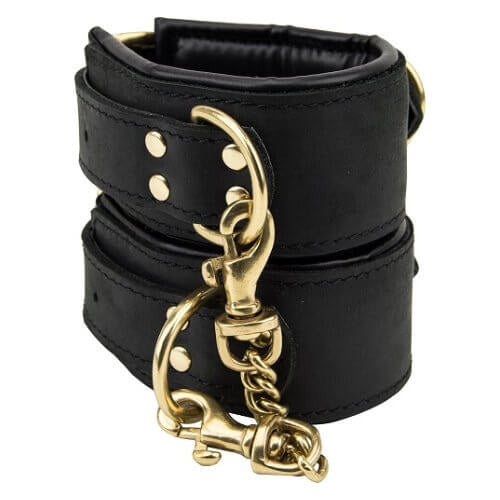 Bound Noir Leather Slim Wrist Cuffs