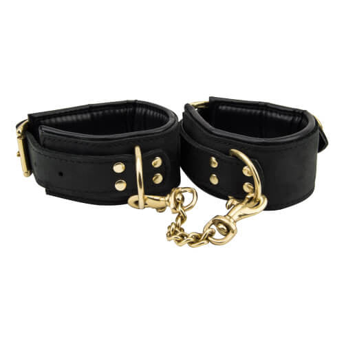 Bound Noir Leather Slim Wrist Cuffs 3