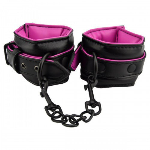 Bound To Please Pink & Black Ankle Cuffs 2