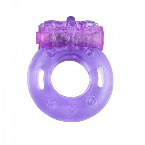 Experience an explosive orgasm with Rev-Rings Single Speed Vibrating Cock Ring.  This stretchy purple ring comes with a bullet vibrator. Try it now!
