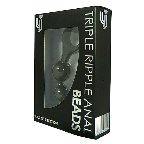 Loving Joy Triple Ripple Anal Beads - Black 4
