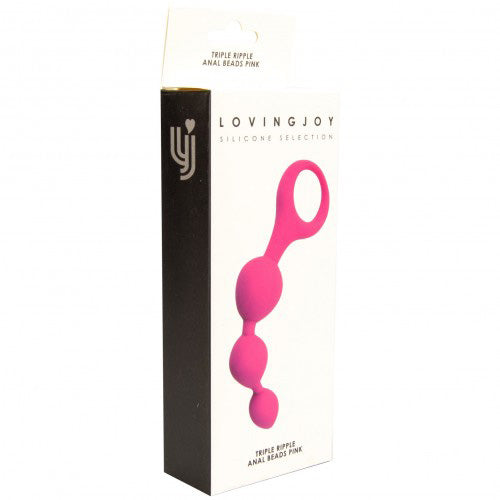 Loving Joy Triple Ripple Anal Beads Pink 4