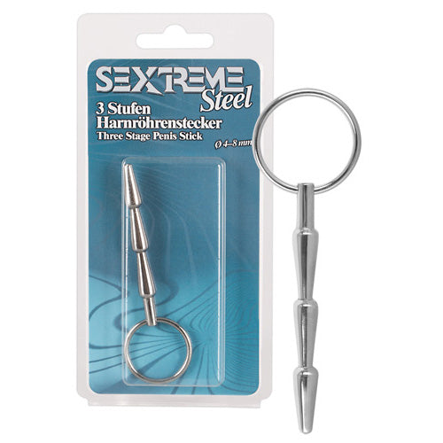 sex toy accessories sextreme 3 stage dilator 4-8mm silver