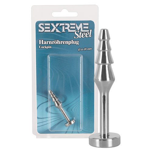 sex toy accessories sextreme cock plug 4-10 silver
