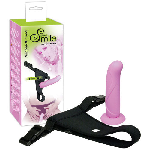 classic dildos smile silicone strap on pink